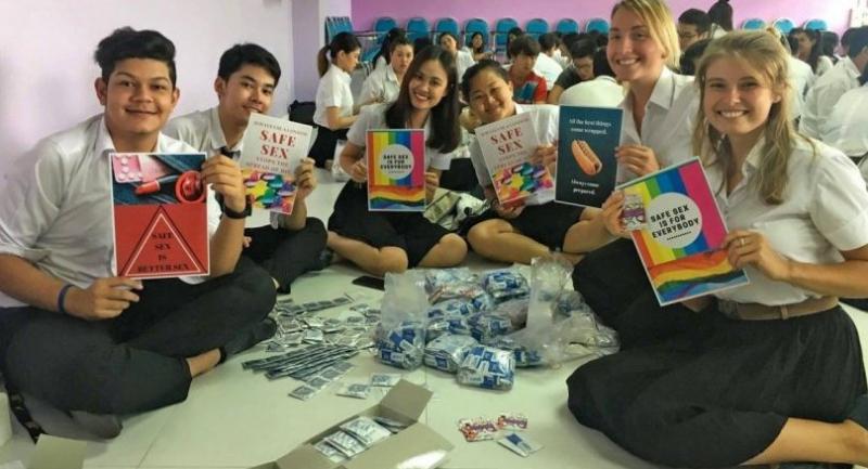 Phuket students promote safe-sex