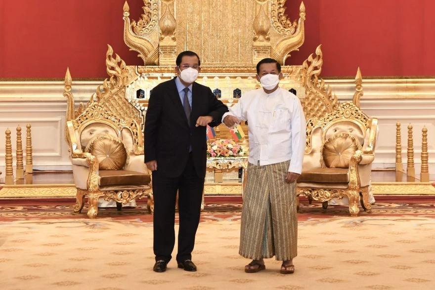 Cambodian PM Hun Sen meets junta chief on two-day visit to Myanmar