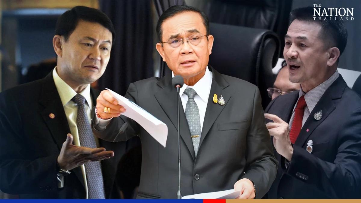 Prayut takes a dig at Thaksin as Pheu Thai casts aspersion on budget
