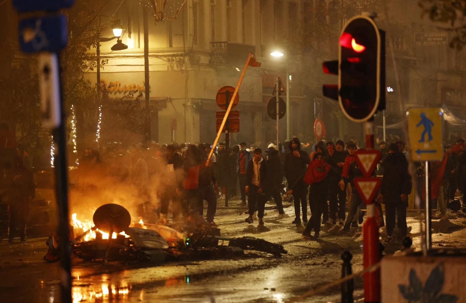 Clashes erupt in Brussels after Belgium lose to Morocco at World Cup